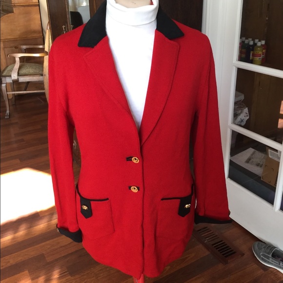 St. John Collection Jackets & Blazers - Fabulous Red/Black St. John Knit Jacket
